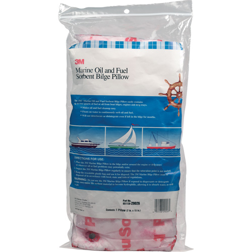 Tampon de fond de cale pour huiles et carburants nautiques, Huile seulement, 15" lo x 7" la, 12,1 gal absorption/pqt NTL Industrial