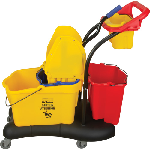Multifunctional Mop Trolley, Down Press, 9.5 US Gal.(38 Quart), Yellow NTL Industrial