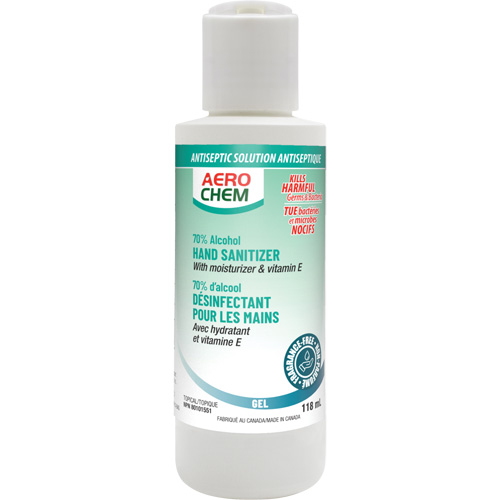 Gel d&eacute;sinfectant pour les mains, 118 ml, Bouteille pressable, 70 % alcool NTL Industrial