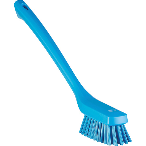 Narrow Long-Handle Cleaning Brush, Stiff Bristles, 16-1/2" Long, Blue NTL Industrial