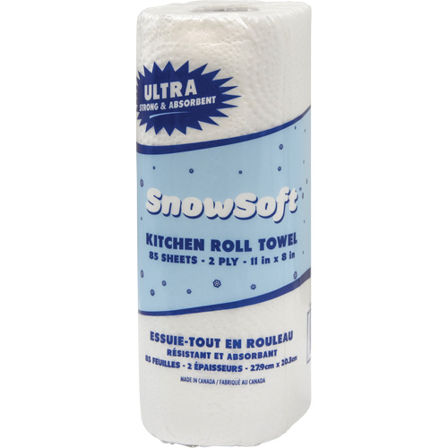Essuie-tout pour cuisines de premi&egrave;re qualit&eacute; Snow Soft, 2 Pli, 85 Feuilles/rouleau, 8" la, 11" lo NTL Industrial