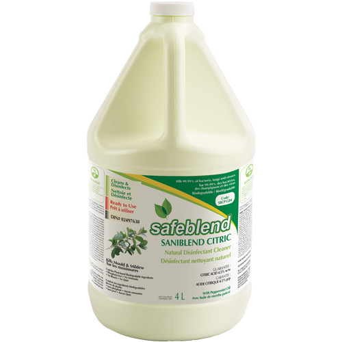 Nettoyant d&eacute;sinfectant CITRIC &agrave; l'huile de menthe poivr&eacute;e, 4 L, Cruche NTL Industrial