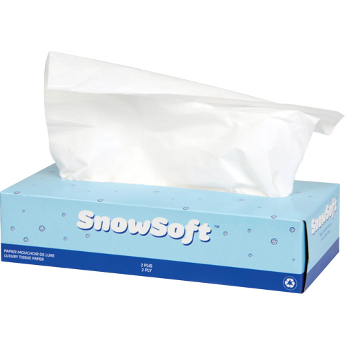 Snow Soft Premium Facial Tissue, 2 Ply, 7.4" L x 8.4" W, 100 Sheets/Box NTL Industrial