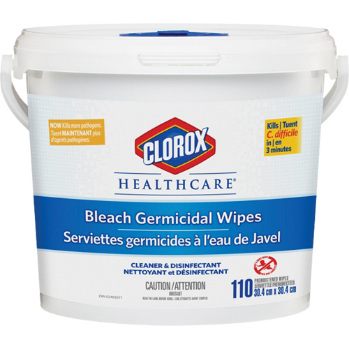 Lingettes d&eacute;sinfectantes &agrave; l'eau de Javel Healthcare, 110 lingettes NTL Industrial