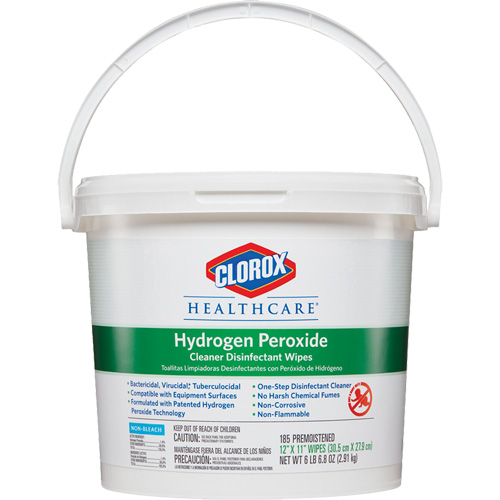 Lingettes d&eacute;sinfectantes et nettoyantes &agrave; base de peroxyde d'hydrog&egrave;ne Healthcare, 185 lingettes NTL Industrial