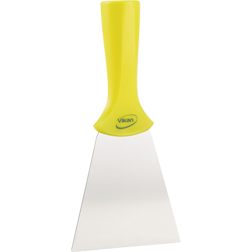 Handle-Mounted Stainless Steel Scraper, Yellow, 4" W x 8" L NTL Industrial