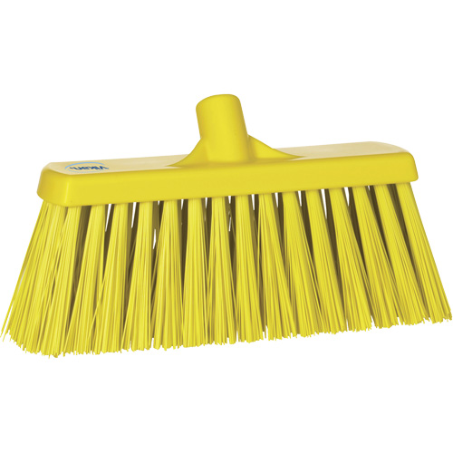 Heavy-Duty Push Broom, Stiff Bristles, 13", Polyester, Yellow NTL Industrial