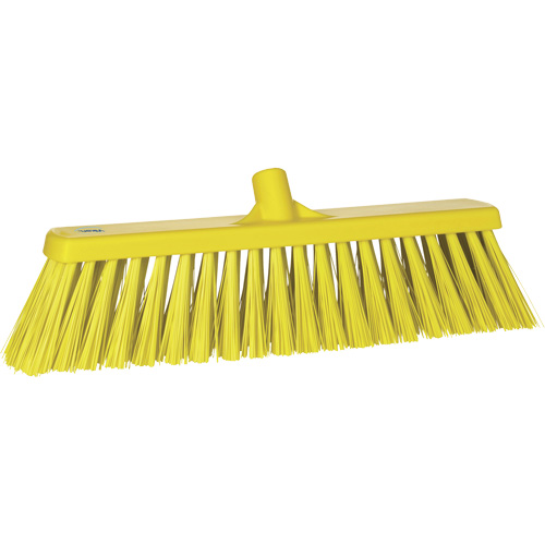 Heavy-Duty Push Broom, Stiff Bristles, 20", Polyester, Yellow NTL Industrial