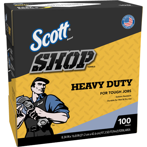Shop Towels, Heavy-Duty, 16-4/5" L x 8-1/3" W NTL Industrial