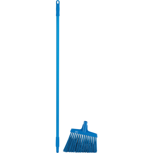 T&ecirc;te &agrave; balai en angle avec manche en m&eacute;tal, Crins Extra-ferme, 12", Polyester, Bleu NTL Industrial