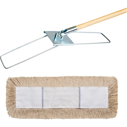 Syst&egrave;me de vadrouille &agrave; &eacute;pousseter Break-Ezy, Style &agrave; enfiler, Coton, 48" lo x 5" la NTL Industrial