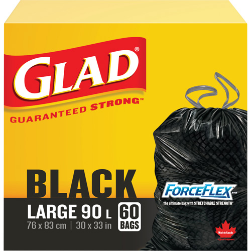 90L Garbage Bags, Regular, 30" W x 33" L, Black NTL Industrial