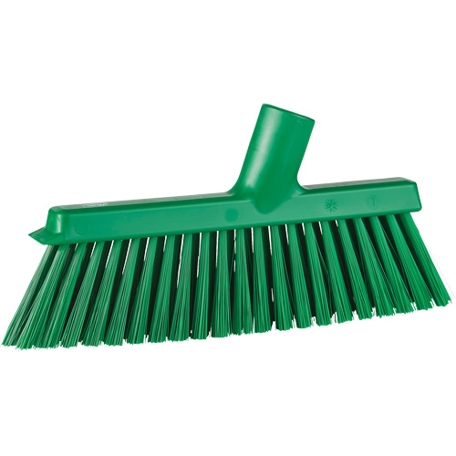 Balai biseaut&eacute; avec pas de vis inclin&eacute;, Crins Moyen, 10", Polyester, Vert NTL Industrial