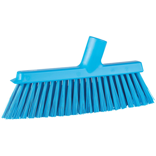Balai biseaut&eacute; avec pas de vis inclin&eacute;, Crins Moyen, 10", Polyester, Bleu NTL Industrial