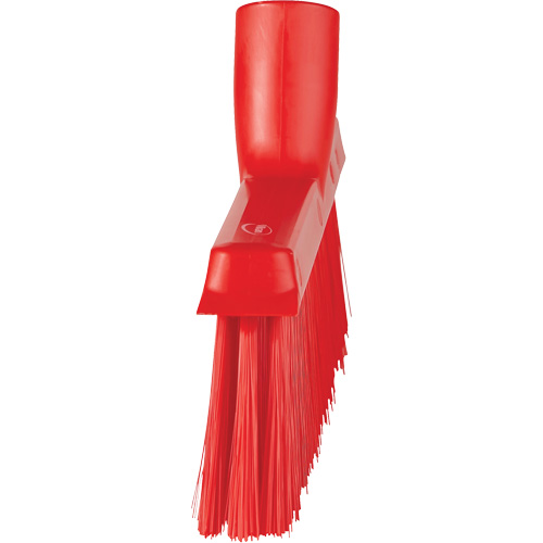 Dustpan Broom with Angled Thread, Medium Bristles, 10", Polyester, Red NTL Industrial