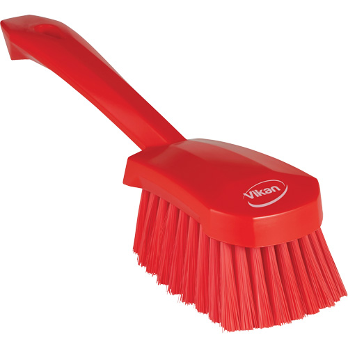 Brosse &agrave; r&eacute;curer avec manche court, Soies Doux, Longueur de 10-1/2", Rouge NTL Industrial