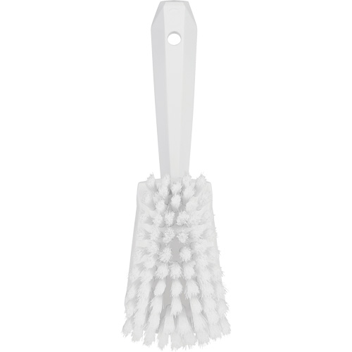 Brosse &agrave; r&eacute;curer avec manche court, Soies Doux, Longueur de 10-1/2", Blanc NTL Industrial