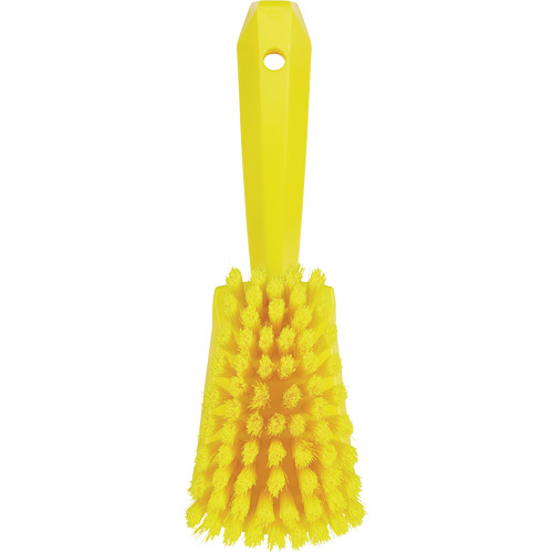 Short-Handled Washing Brush, Soft Bristles, 10-1/2" Long, Yellow NTL Industrial