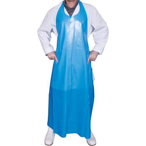 Tablier Top Dog de 6 mil, Polyur&eacute;thane, 45" lo x Bleu NTL Industrial
