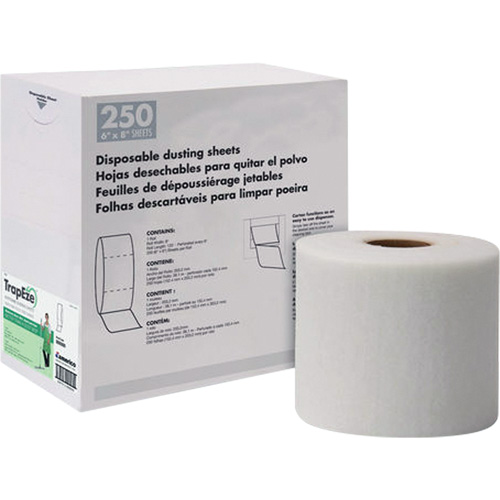 TrapEze&reg; Single Roll Disposable Dusting Sheets, Polyester, White NTL Industrial