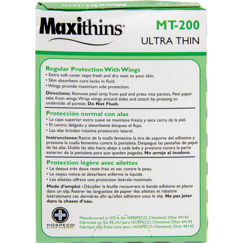 Serviettes Maxi Maxithins ultra minces avec ailes NTL Industrial
