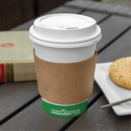 Manchons Kraft pour gobelet de caf&eacute;, Papier, 12 oz - 20 oz, Brun NTL Industrial