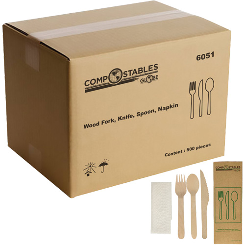 Wood Cutlery Set in Paper Bag NTL Industrial