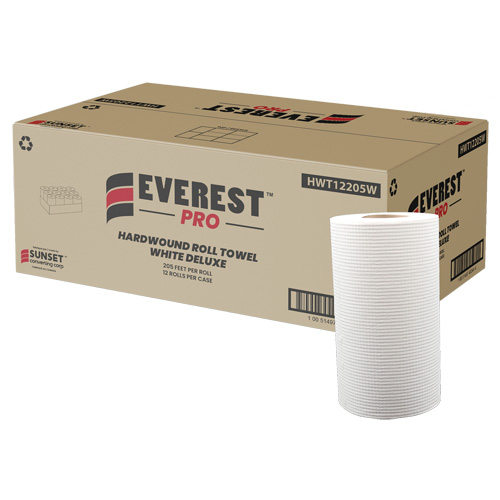 Essuie-mains en rouleaux blancs de luxe, 1 pli, D&eacute;rouler par le centre, 205' lo NTL Industrial