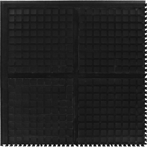 Tuile de centre modulaire Hog Heaven III Comfort, Ondul&eacute;, 3' x 3' x 3/4", Noir, Nitrile NTL Industrial