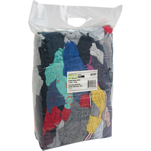 Recycled Material Wiping Rags, Cotton, Mix Colours, 10 lbs. NTL Industrial