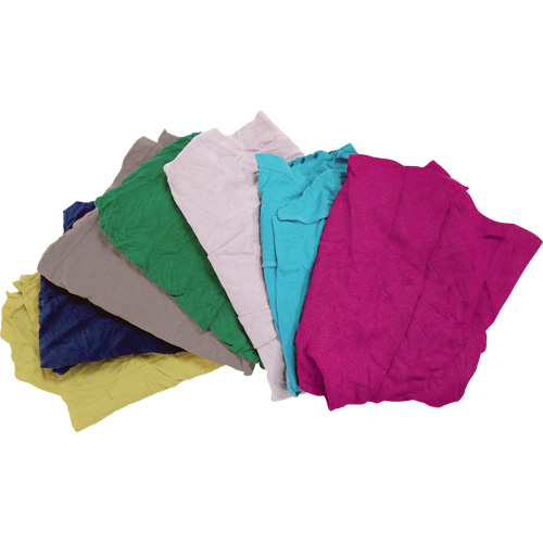 Recycled Material Wiping Rags, Cotton, Mix Colours, 10 lbs. NTL Industrial