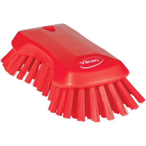 Hand Brush, Extra Stiff Bristles, 9-1/10" Long, Red NTL Industrial