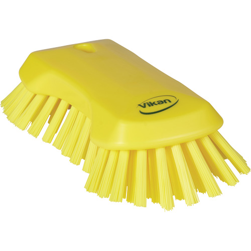 Hand Brush, Extra Stiff Bristles, 9-1/10" Long, Yellow NTL Industrial
