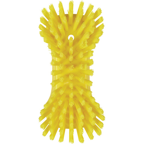 Hand Brush, Extra Stiff Bristles, 9-1/10" Long, Yellow NTL Industrial