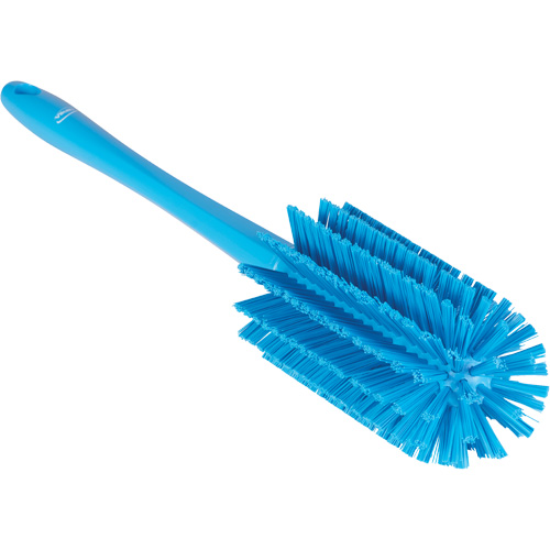 Medium Brush with Handle, Stiff Bristles, 17" Long, Blue NTL Industrial