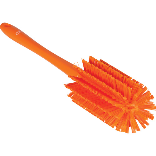Medium Brush with Handle, Stiff Bristles, 17" Long, Orange NTL Industrial
