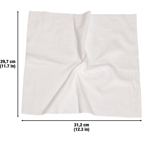 Chiffons lavables pour le nettoyage, Microfibre, Blanc NTL Industrial