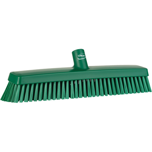 Push Broom Head, Fine/Stiff Bristles, 16-1/2", Polyester/Polypropylene, Green NTL Industrial