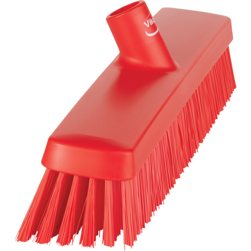 Push Broom Head, Fine/Stiff Bristles, 16-1/2", Polyester/Polypropylene, Red NTL Industrial