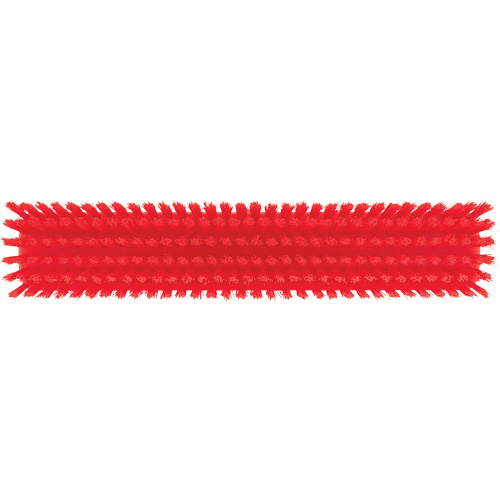 Push Broom Head, Fine/Stiff Bristles, 16-1/2", Polyester/Polypropylene, Red NTL Industrial
