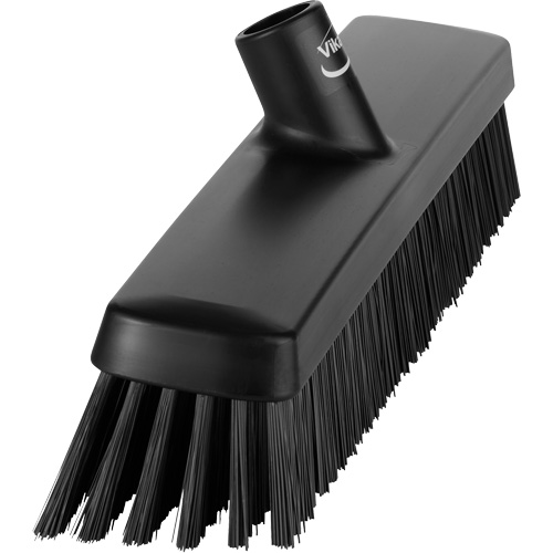 Push Broom Head, Fine/Stiff Bristles, 16-1/2", Polyester/Polypropylene, Black NTL Industrial