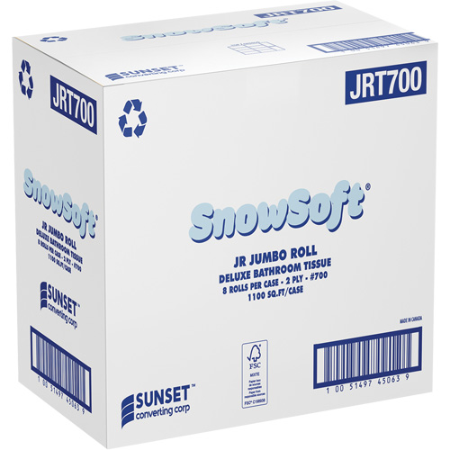 Snowsoft Deluxe Bathroom Tissue, Jumbo Roll, 2 Ply, White NTL Industrial