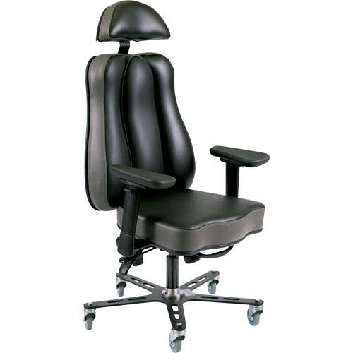 Synergo II 24h Ergonomic Chair, Vinyl, Black/Grey, 350 lbs. Capacity NTL Industrial