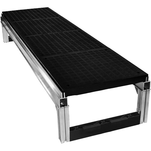 Trousse de plateforme de travail modulaire en aluminium lisse FOUNDATION, 18" la x 72" pr, Capacit&eacute; de 400 lb, Enti&egrave;rement soud&eacute; NTL Industrial