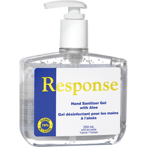 Response&reg; Hand Sanitizer Gel with Aloe, 250 ml, Pump Bottle, 70% Alcohol NTL Industrial