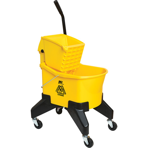 Seau & essoreuse pour vadrouille Grizzly, Pression vers le bas, 8 gal. US (32 pintes), Jaune NTL Industrial