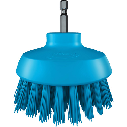 HyDrive Round Drill Brush, Extra Stiff Bristles, 3-1/10" Long, Blue NTL Industrial