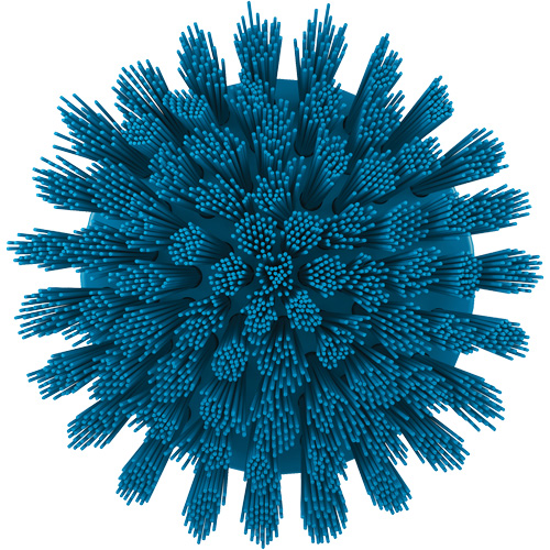 HyDrive Round Drill Brush, Extra Stiff Bristles, 3-1/10" Long, Blue NTL Industrial