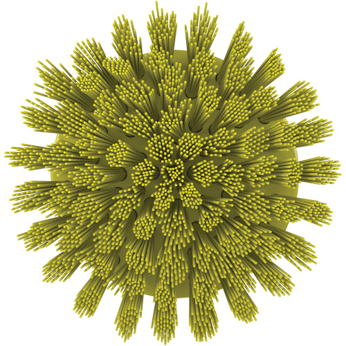 HyDrive Round Drill Brush, Extra Stiff Bristles, 3-1/10" Long, Yellow NTL Industrial