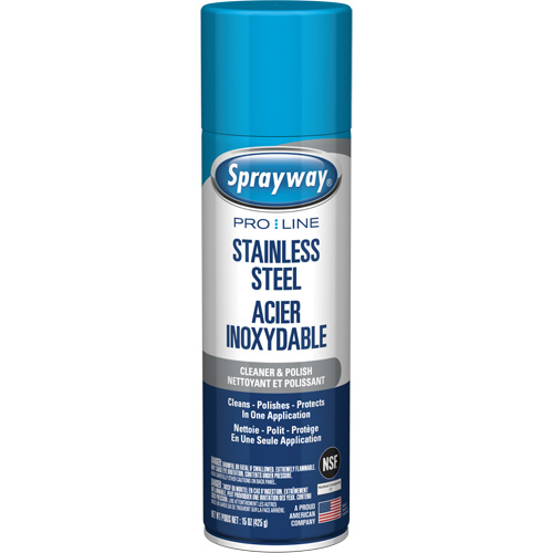Nettoyant & polis pour acier inoxydable Pro Line, 15 oz, Canette a&eacute;rosol NTL Industrial